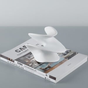 Modern Minimalist White Geometric Twisted Spinning Top Decorative Piece Model Home Display, Sales Office, Study Room Ornament