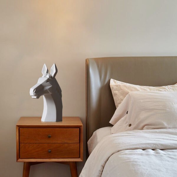 Unpainted Abstract Nordic-Style Animal White Rhino Head Ornament Modern Minimalist Living Room Soft Furnishing Home Decor