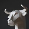 Unpainted Abstract Nordic-Style Animal White Rhino Head Ornament Modern Minimalist Living Room Soft Furnishing Home Decor