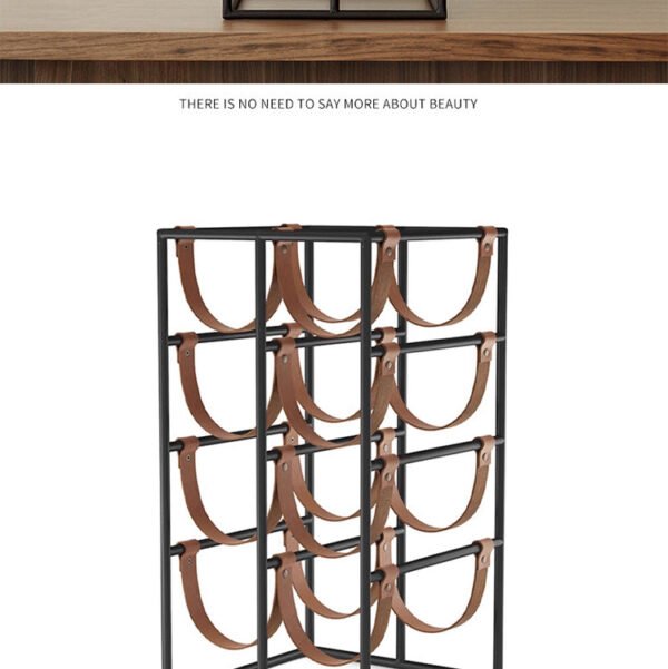 Metal Leather Wine Rack Display Stand Decorative Piece Model Home, Café, Restaurant, Hotel Bar Counter Luxury Wine Cabinet Decorative Item
