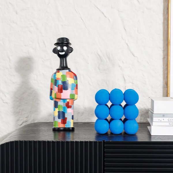 Minimalist Modern Cartoon Mosaic Figure Decorative TV Cabinet Living Room Table Top Wine Cabinet Entrance Hallway Children's Room Creative Ornament