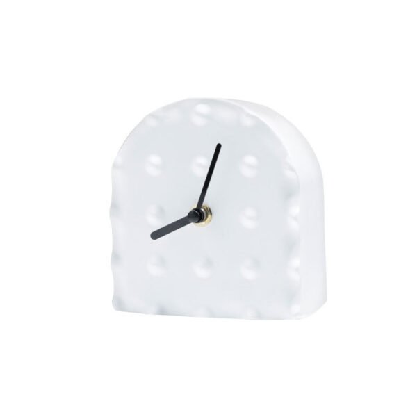 Nordic Minimalist Home Decor White Resin Clock Ornament Showroom Display Table Top Decorative Table Clock Soft Furnishing Craft Item