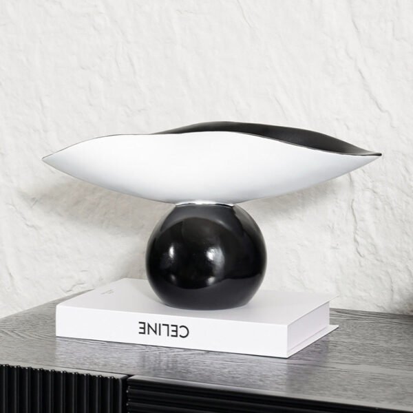 Creative Minimalist Black-and-White Patchwork Sphere Fruit Bowl Tray Decorative Accent Piece Living Room & Dining Room Soft Furnishings Home Decor Ornament