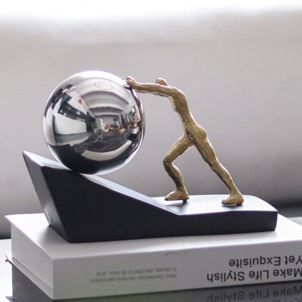 Nordic Creative Sports Puck-Pushing Figure Ornament Living Room, Bedroom, Entryway, Study, Model Home Home Decor Sculpture