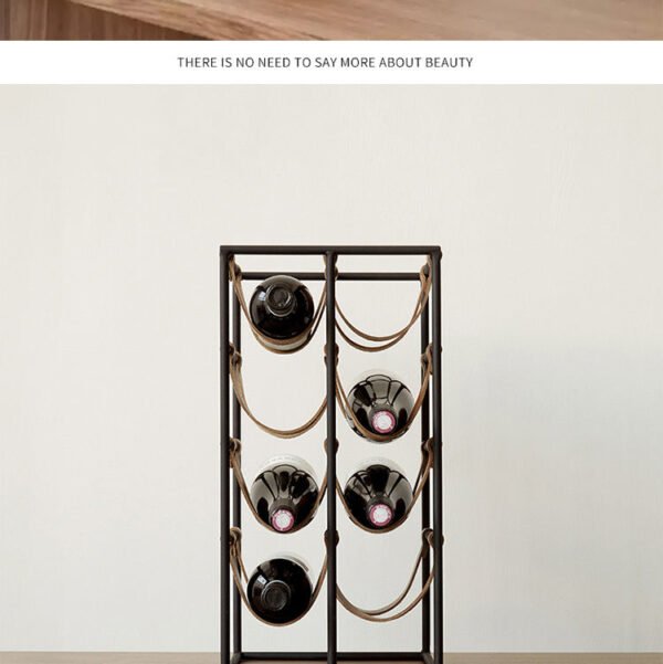 Metal Leather Wine Rack Display Stand Decorative Piece Model Home, Café, Restaurant, Hotel Bar Counter Luxury Wine Cabinet Decorative Item