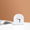 Nordic Minimalist Home Decor White Resin Clock Ornament Showroom Display Table Top Decorative Table Clock Soft Furnishing Craft Item