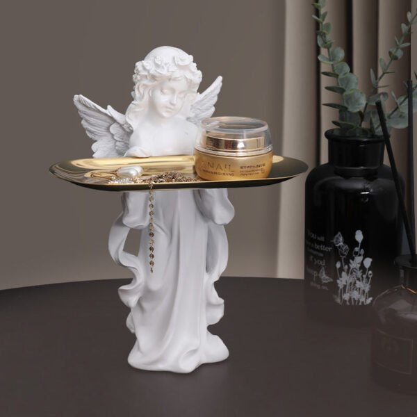 Nordic Prayer Girl Angel Metal Tray Storage Decorative Piece Nail Salon & Cosmetics Store Storage Decorative Display