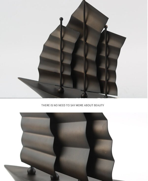 Modern Art Ship Model Metal Sailboat Ornament Showroom Office Entryway Zen Feng Shui New Chinese Style Decorative Piece