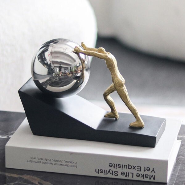 Nordic Creative Sports Puck-Pushing Figure Ornament Living Room, Bedroom, Entryway, Study, Model Home Home Decor Sculpture