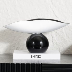 Creative Minimalist Black-and-White Patchwork Sphere Fruit Bowl Tray Decorative Accent Piece Living Room & Dining Room Soft Furnishings Home Decor Ornament