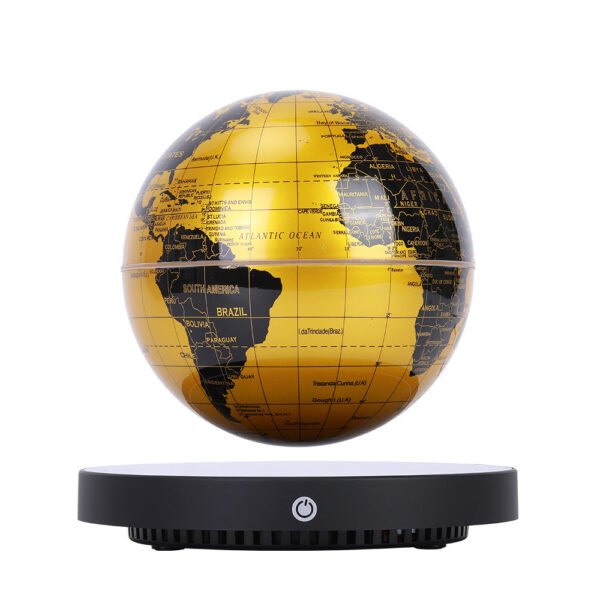 Magnetic Levitation Globe Clock Base Golden Glowing Globe Colorful Atmosphere Night Light Tech-Inspired Decorative Piece