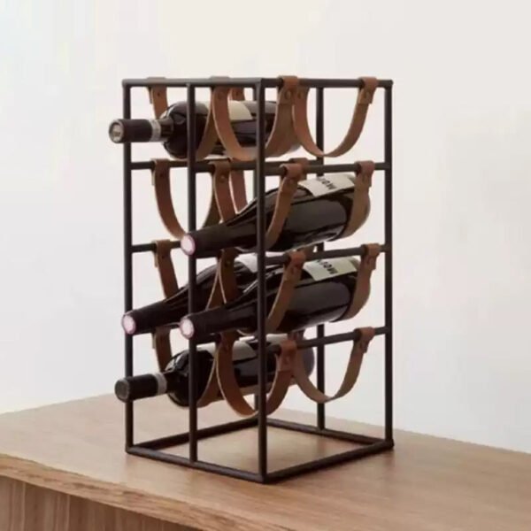Metal Leather Wine Rack Display Stand Decorative Piece Model Home, Café, Restaurant, Hotel Bar Counter Luxury Wine Cabinet Decorative Item