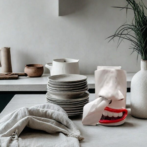 New Arrival: Whimsical Tissue Holder Decor Hilarious Nostril-Shaped Tissue Holder Resin Craft Desktop Ornament