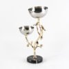 Designer Artistic Branch Bird Double-Tiered Metal Snack Bowl Fruit Dish Decorative Piece Luxury New Chinese-Style Home Decor