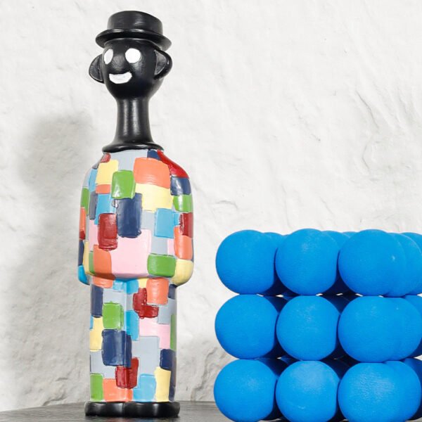 Minimalist Modern Cartoon Mosaic Figure Decorative TV Cabinet Living Room Table Top Wine Cabinet Entrance Hallway Children's Room Creative Ornament