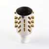 Nordic Luxury Cylindrical Beaded Vase Decorative Piece Model Home Living Room Wine Cabinet Marble Base Floral Vessel Ornament
