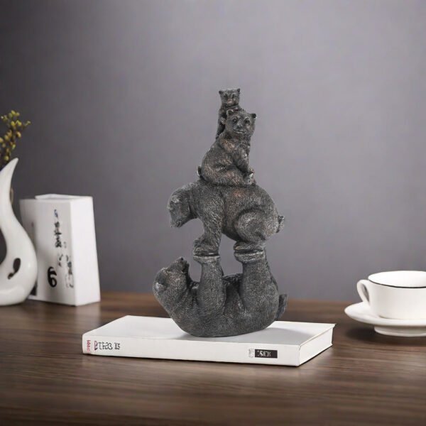 New Arrival: Family of Four Black Bears Crafted Living Room Wine Cabinet Home Decor Tabletop Ornament Creative Gift Decoration