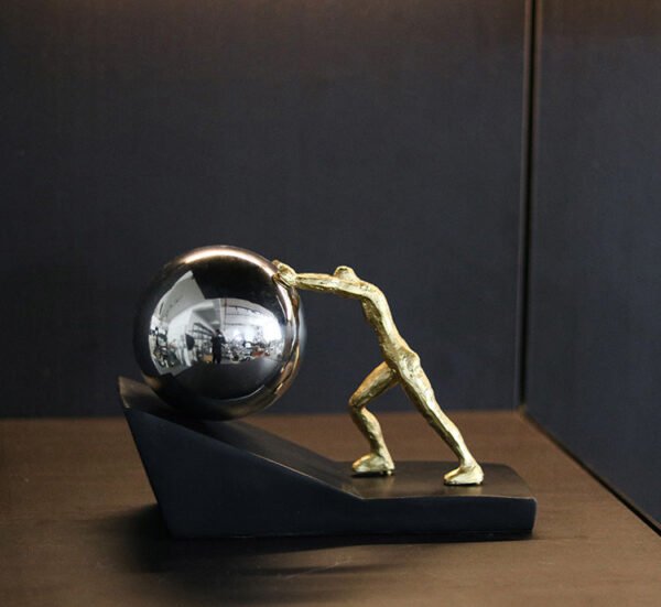 Nordic Creative Sports Puck-Pushing Figure Ornament Living Room, Bedroom, Entryway, Study, Model Home Home Decor Sculpture