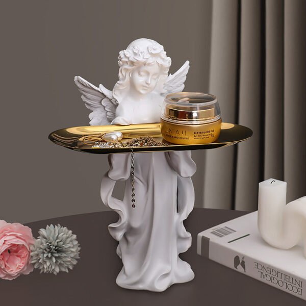 Nordic Prayer Girl Angel Metal Tray Storage Decorative Piece Nail Salon & Cosmetics Store Storage Decorative Display