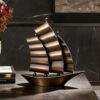 Modern Art Ship Model Metal Sailboat Ornament Showroom Office Entryway Zen Feng Shui New Chinese Style Decorative Piece