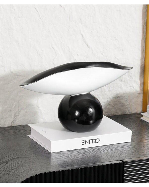 Creative Minimalist Black-and-White Patchwork Sphere Fruit Bowl Tray Decorative Accent Piece Living Room & Dining Room Soft Furnishings Home Decor Ornament