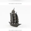 Modern Art Ship Model Metal Sailboat Ornament Showroom Office Entryway Zen Feng Shui New Chinese Style Decorative Piece