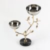 Designer Artistic Branch Bird Double-Tiered Metal Snack Bowl Fruit Dish Decorative Piece Luxury New Chinese-Style Home Decor