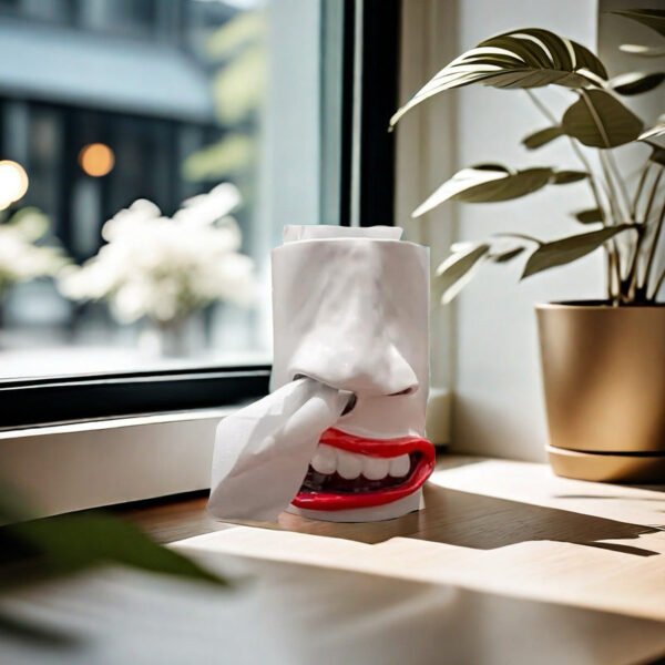 New Arrival: Whimsical Tissue Holder Decor Hilarious Nostril-Shaped Tissue Holder Resin Craft Desktop Ornament