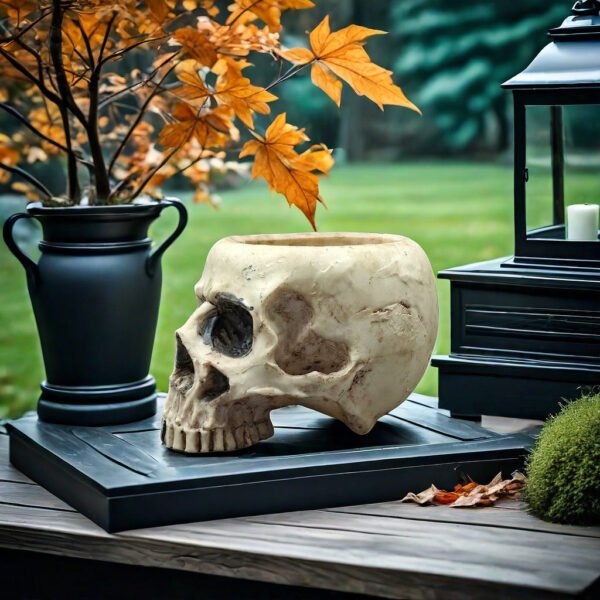 New Halloween Skull Flower Pot Ornament Creative Garden Skull Resin Craft Decorations Wholesale