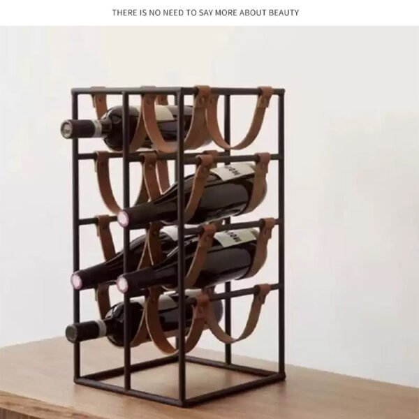 Metal Leather Wine Rack Display Stand Decorative Piece Model Home, Café, Restaurant, Hotel Bar Counter Luxury Wine Cabinet Decorative Item