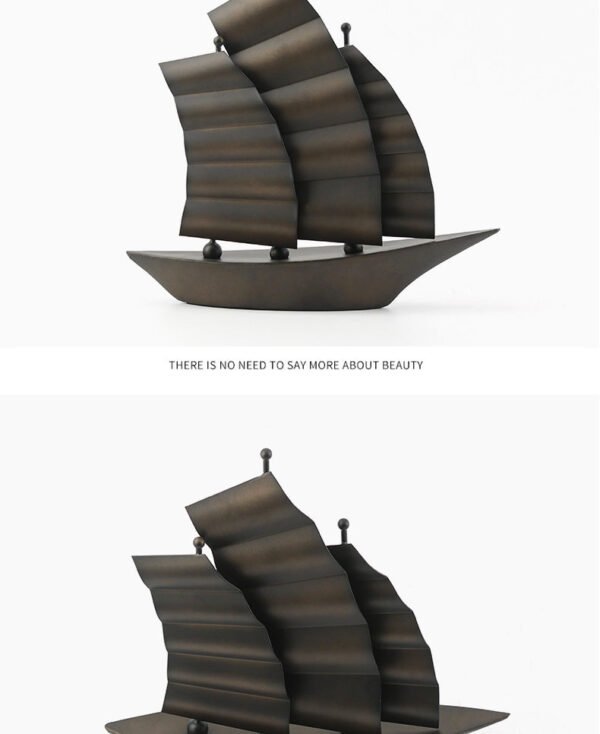 Modern Art Ship Model Metal Sailboat Ornament Showroom Office Entryway Zen Feng Shui New Chinese Style Decorative Piece