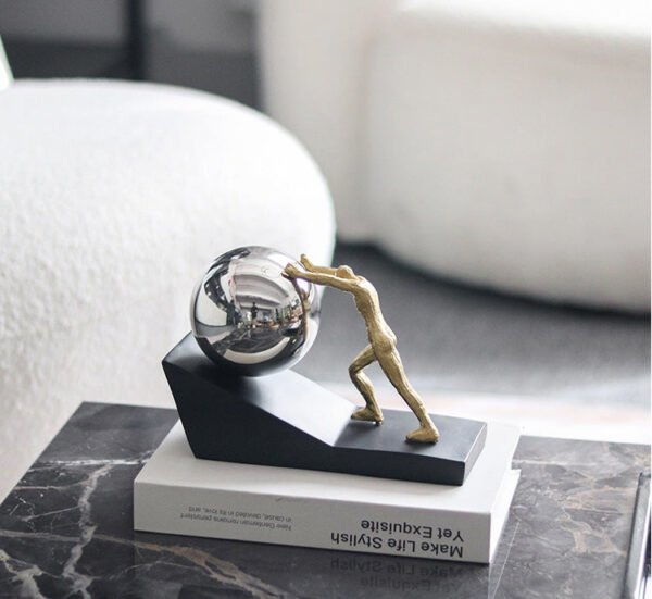 Nordic Creative Sports Puck-Pushing Figure Ornament Living Room, Bedroom, Entryway, Study, Model Home Home Decor Sculpture