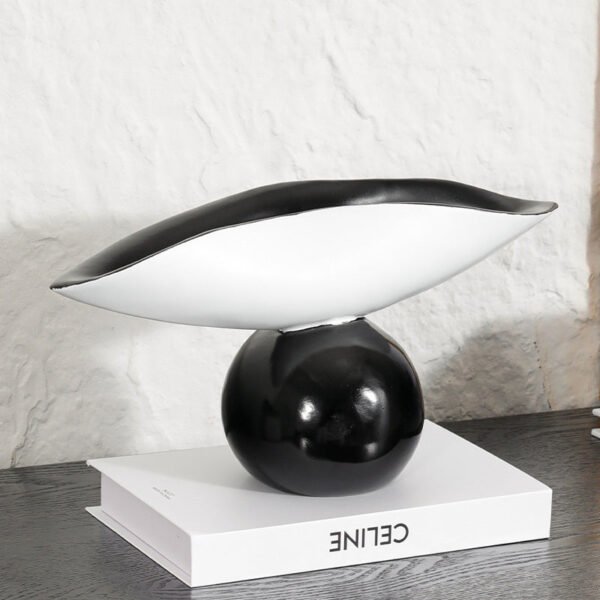 Creative Minimalist Black-and-White Patchwork Sphere Fruit Bowl Tray Decorative Accent Piece Living Room & Dining Room Soft Furnishings Home Decor Ornament