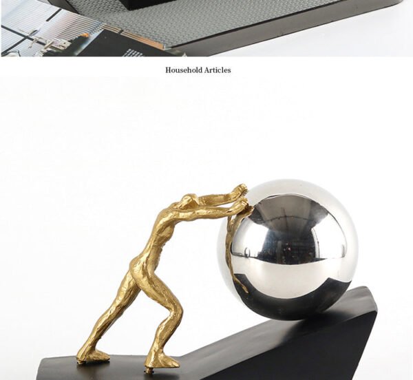 Nordic Creative Sports Puck-Pushing Figure Ornament Living Room, Bedroom, Entryway, Study, Model Home Home Decor Sculpture